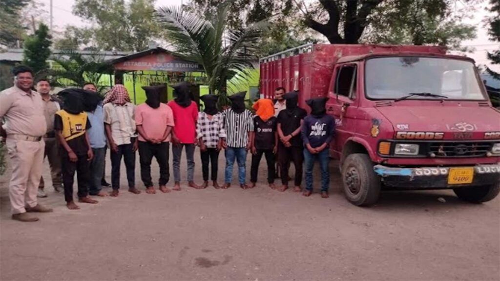 ଧାନ ଚୋରି କରି ଚାଷୀ ହାତରେ ଧରାପଡ଼ିଲେ ୧୦ ଚୋର