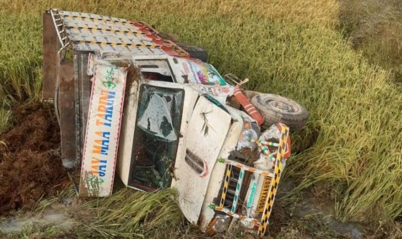 ଭାଲିଆଡ଼ିହା ନିକଟରେ ଓଲଟିଲା ଗୋରୁ ଗାଡି