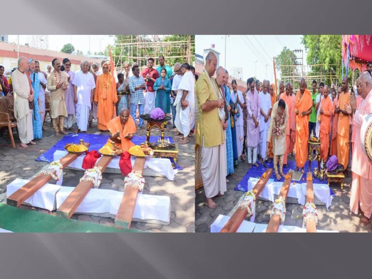 ଇସ୍କନ୍ ମନ୍ଦିରରେ ରଥ କାଠ ଅନୁକୂଳ