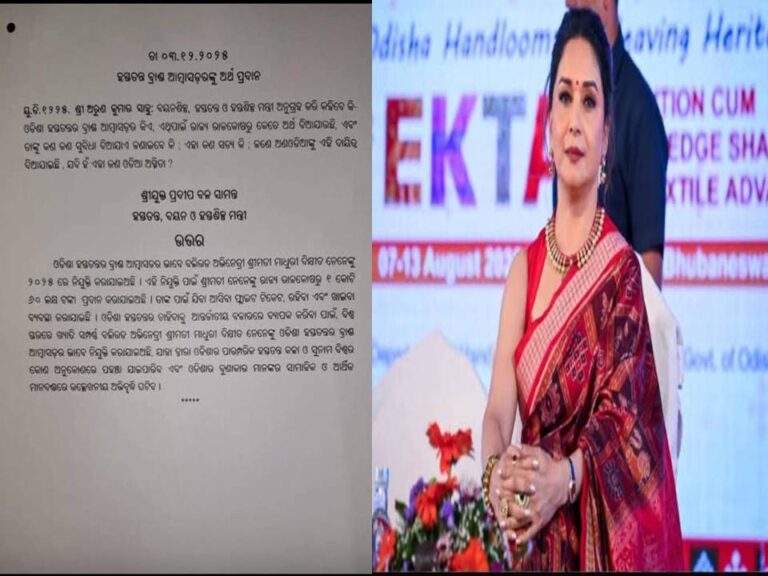 ଓଡିଆ ହସ୍ତତନ୍ତ ଶାଢୀ ପିନ୍ଧିବାକୁ ମାଧୁରୀ ନେଇଛନ୍ତି କୋଟିଏ ୬୦ ଲକ୍ଷ ଟଙ୍କା